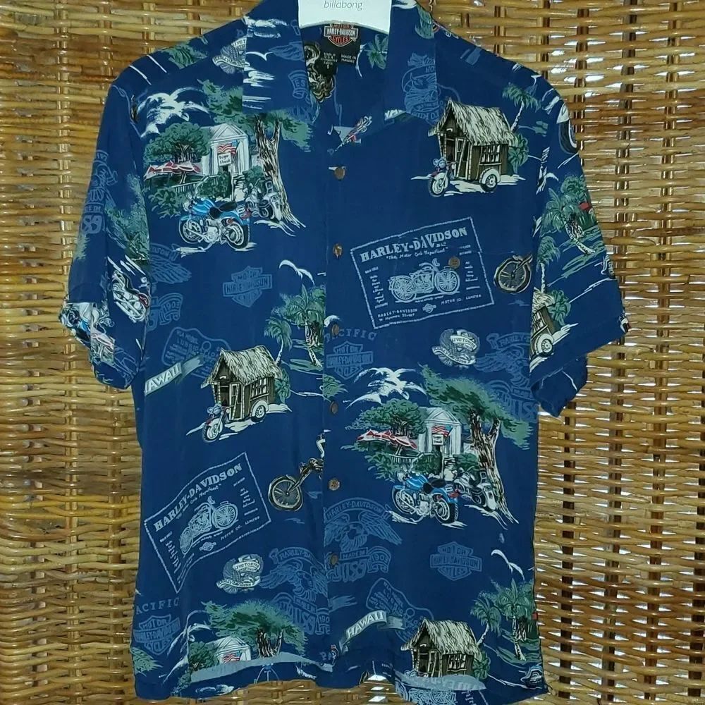 Harley Davidson Motorcycle  Aloha Sugar Shack Shirt Made in Hawaii S